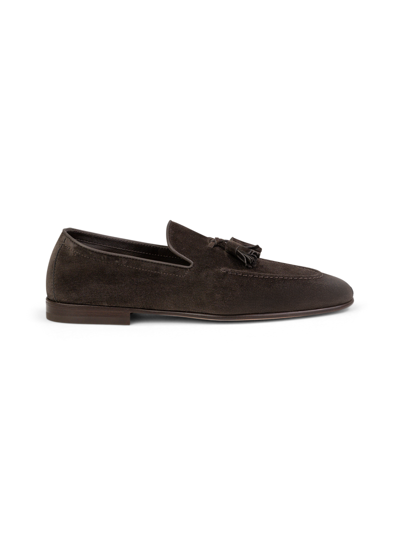 Tassel loafers van suède