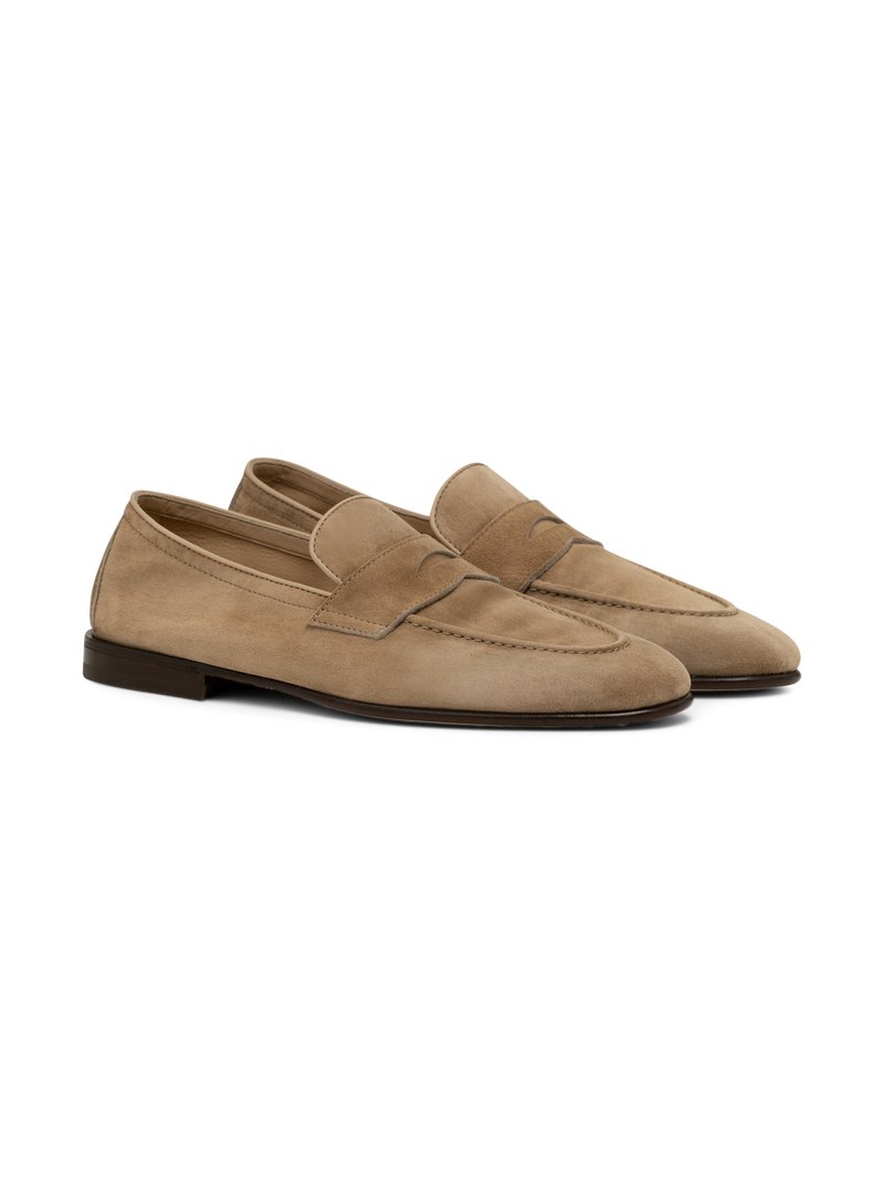 Suede penny loafers