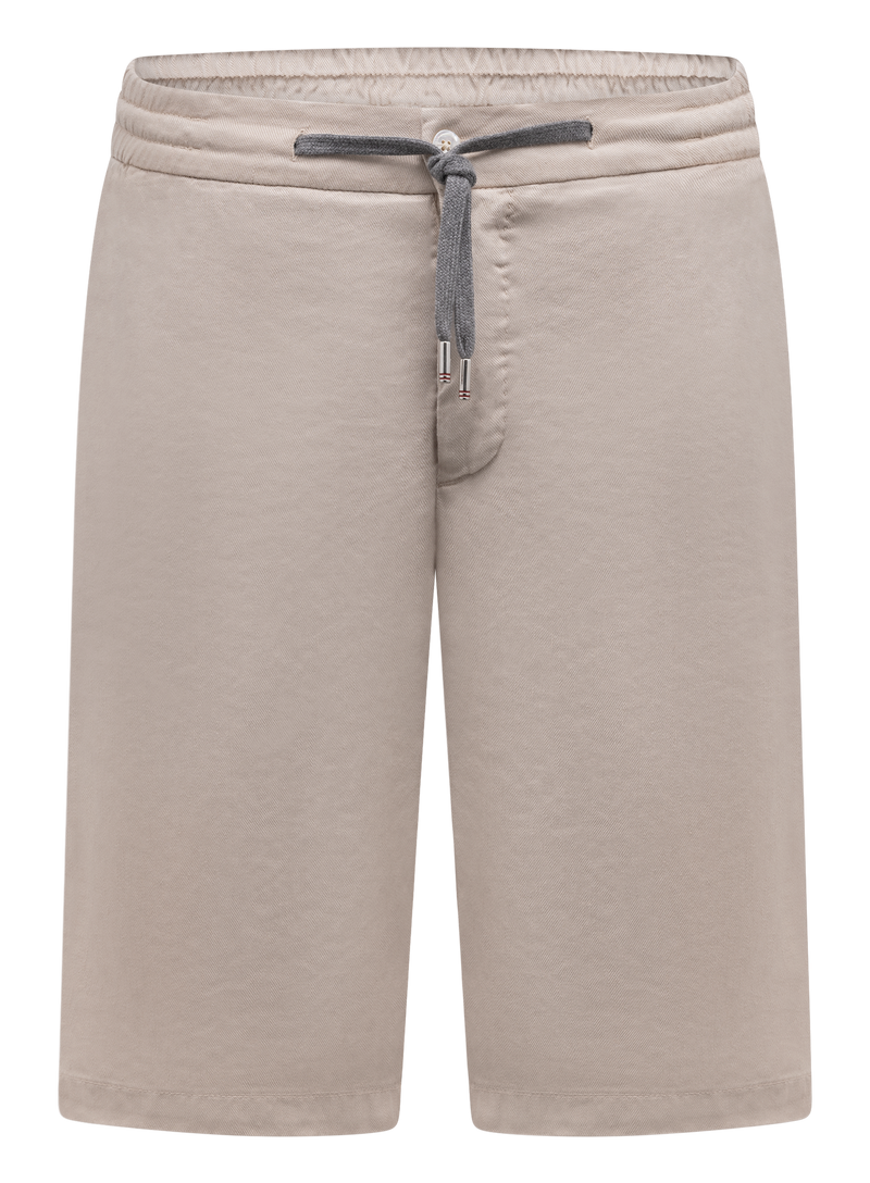 Korte broek met trekkoord van linnen | Beige
