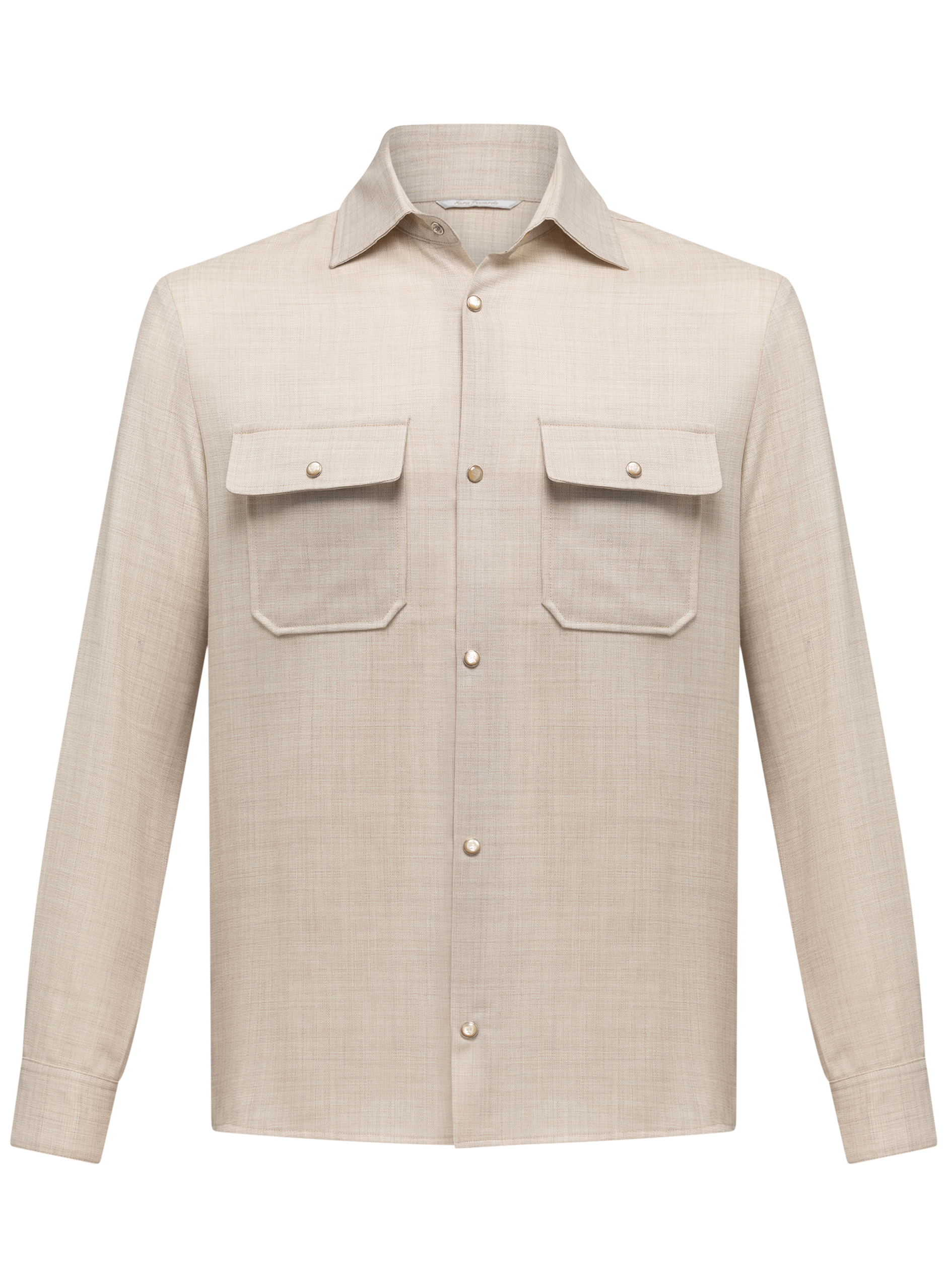 Overshirt van scheerwol | Beige