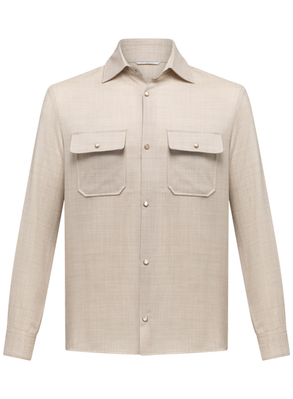 Overshirt van scheerwol | FULL_WIDTH | Beige