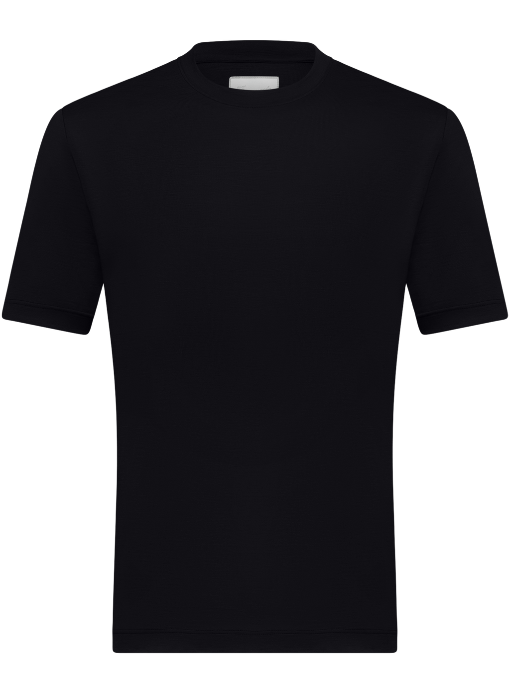 T-shirt van scheerwol met korte mouwen | BLUE NAVY