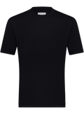 T-shirt van scheerwol met korte mouwen | BLUE NAVY