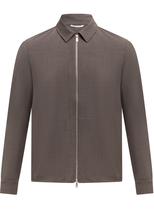 Overshirt van scheerwol | TAUPE