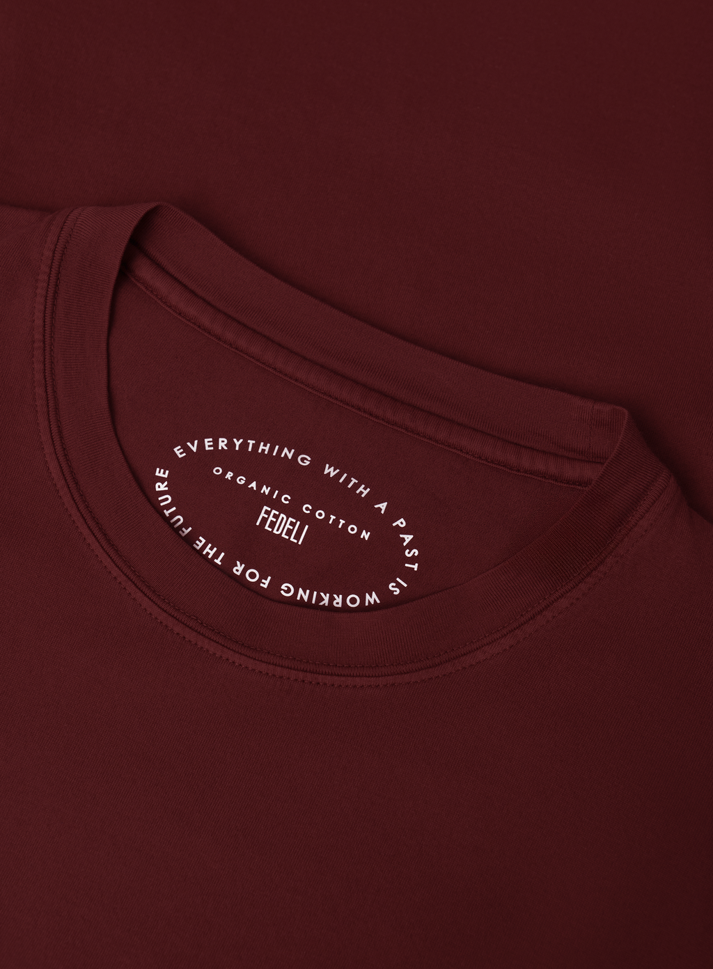 T-shirt van katoen | FULL_WIDTH | DARK BORDEAUX