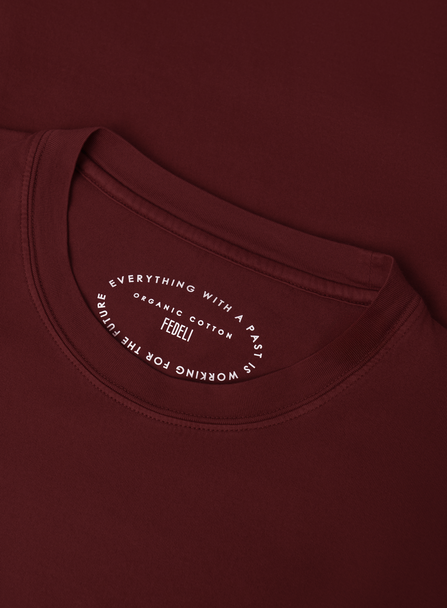 T-shirt van katoen | DARK BORDEAUX