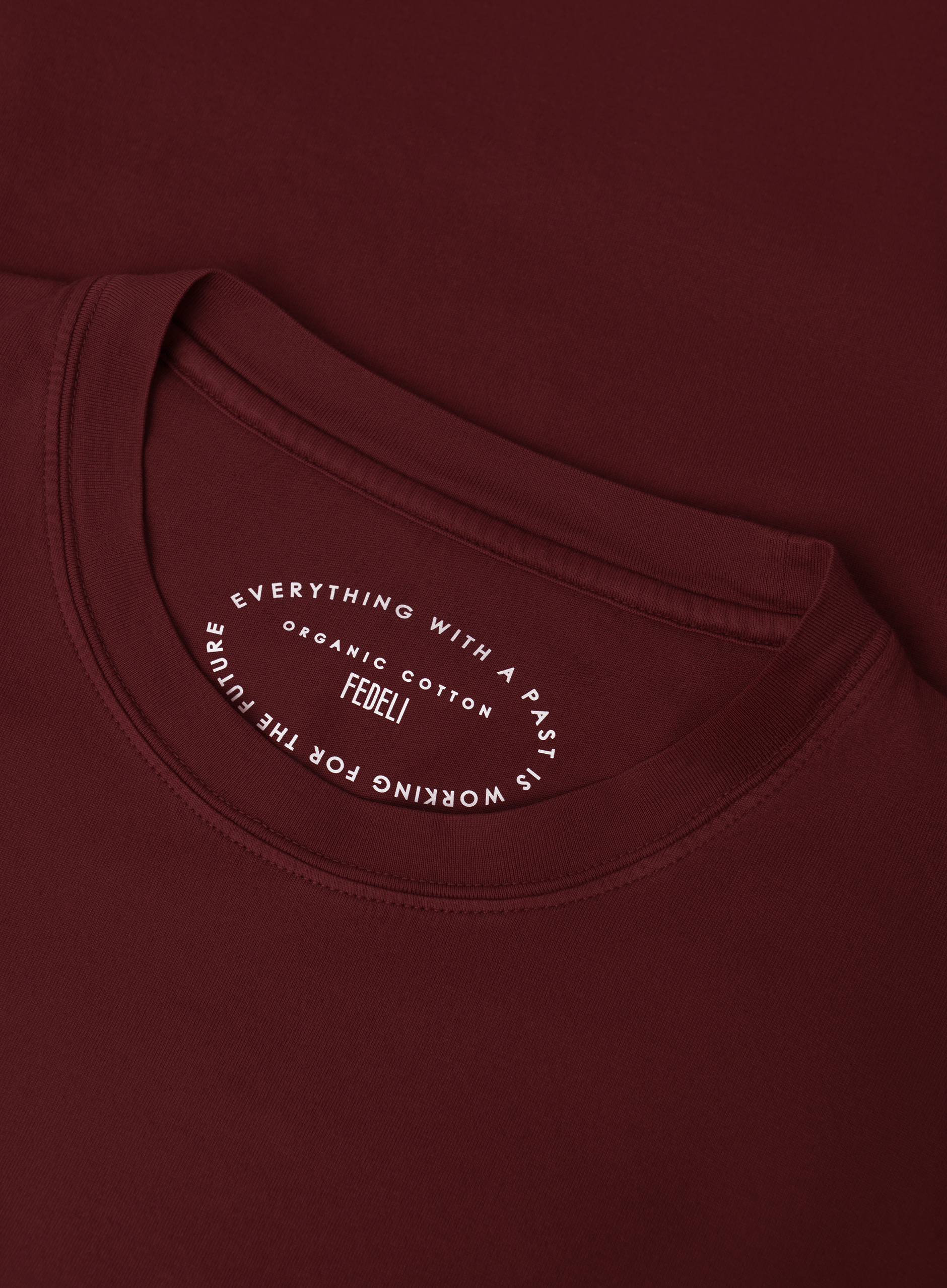 T-shirt van katoen | FULL_WIDTH | DARK BORDEAUX