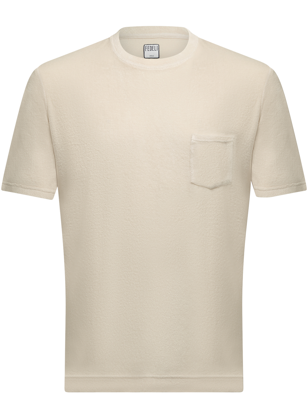 Terry t-shirt van katoen met korte mouw | Beige