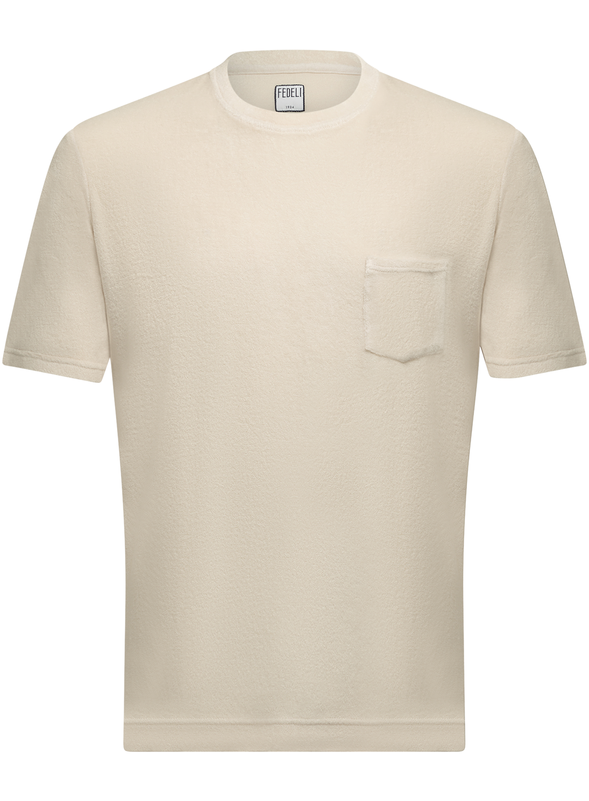 Terry t-shirt van katoen met korte mouw | Beige