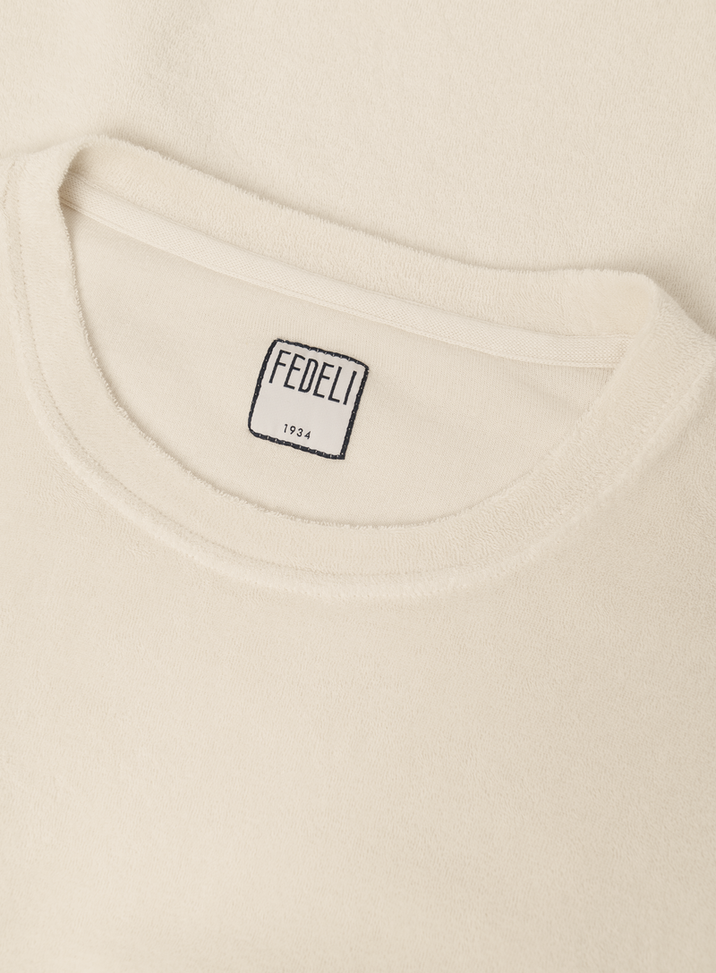 Terry t-shirt van katoen met korte mouw | FULL_WIDTH | Beige