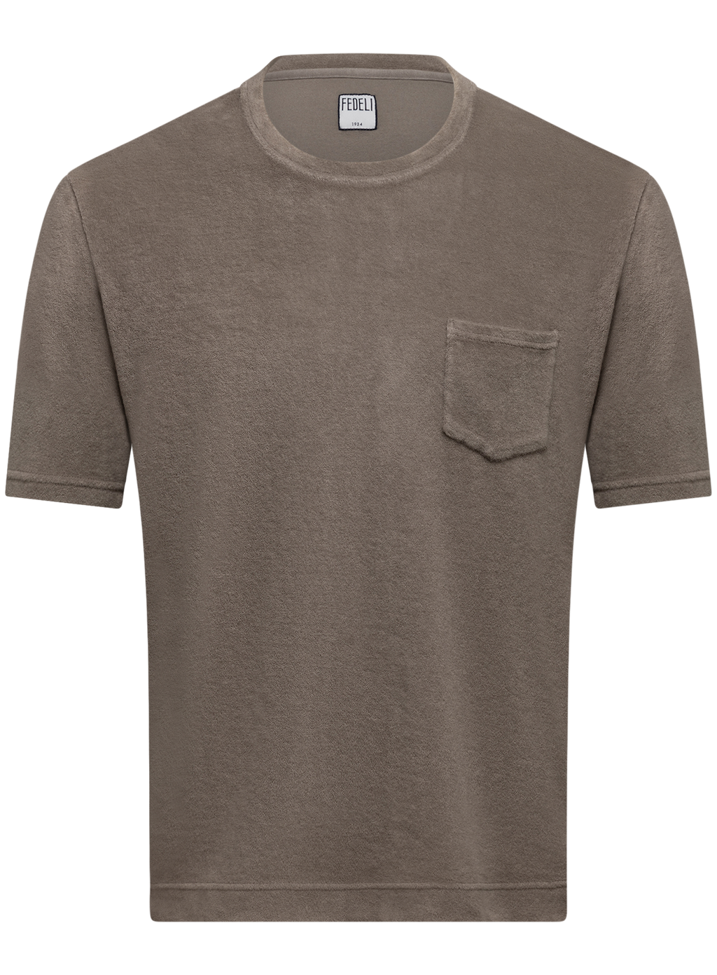 Terry t-shirt van katoen met korte mouw | TAUPE