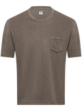 Terry t-shirt van katoen met korte mouw | TAUPE