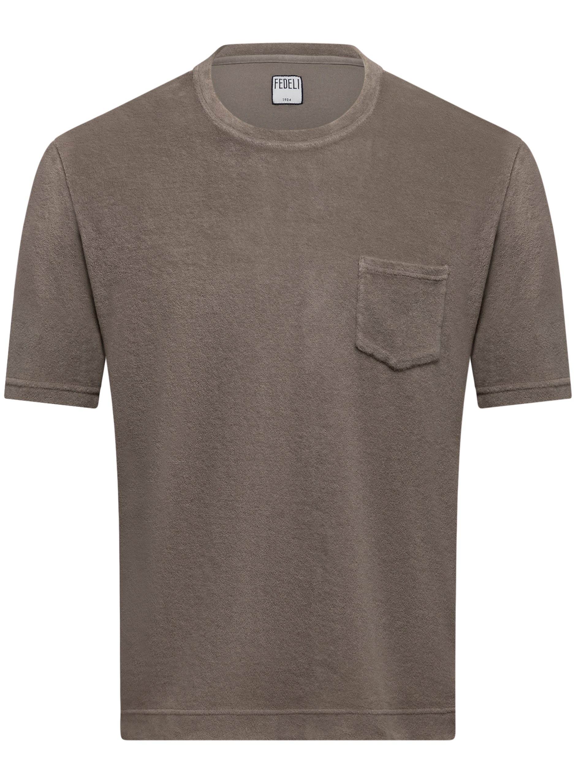 Terry t-shirt van katoen met korte mouw | TAUPE