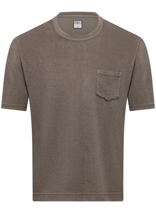 T-shirt van badstof | TAUPE