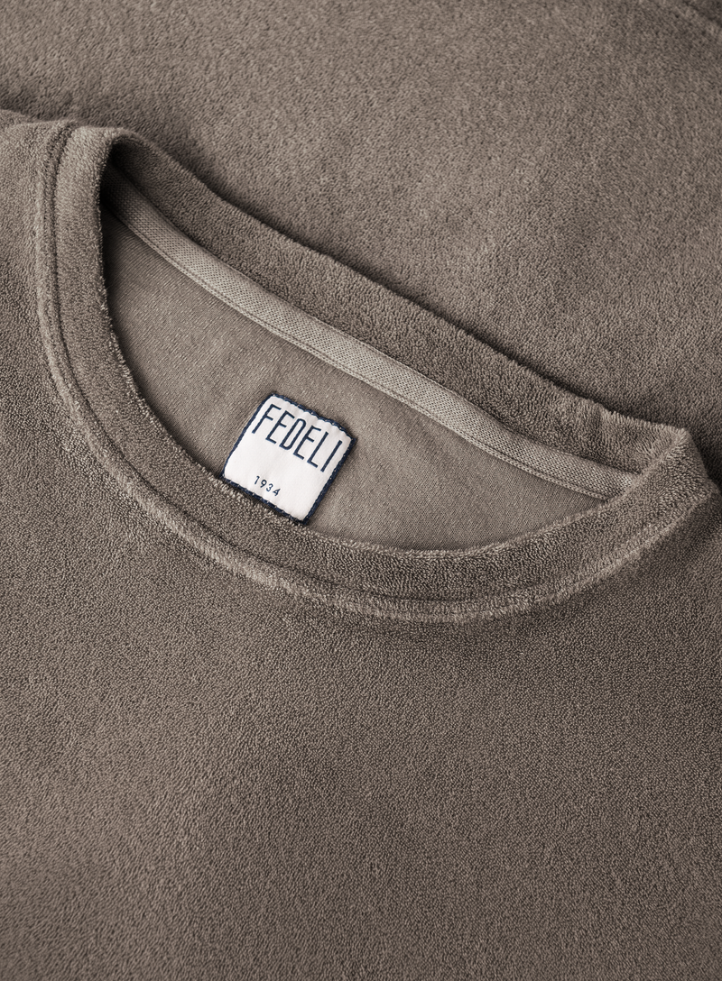 Terry t-shirt van katoen met korte mouw | FULL_WIDTH | TAUPE