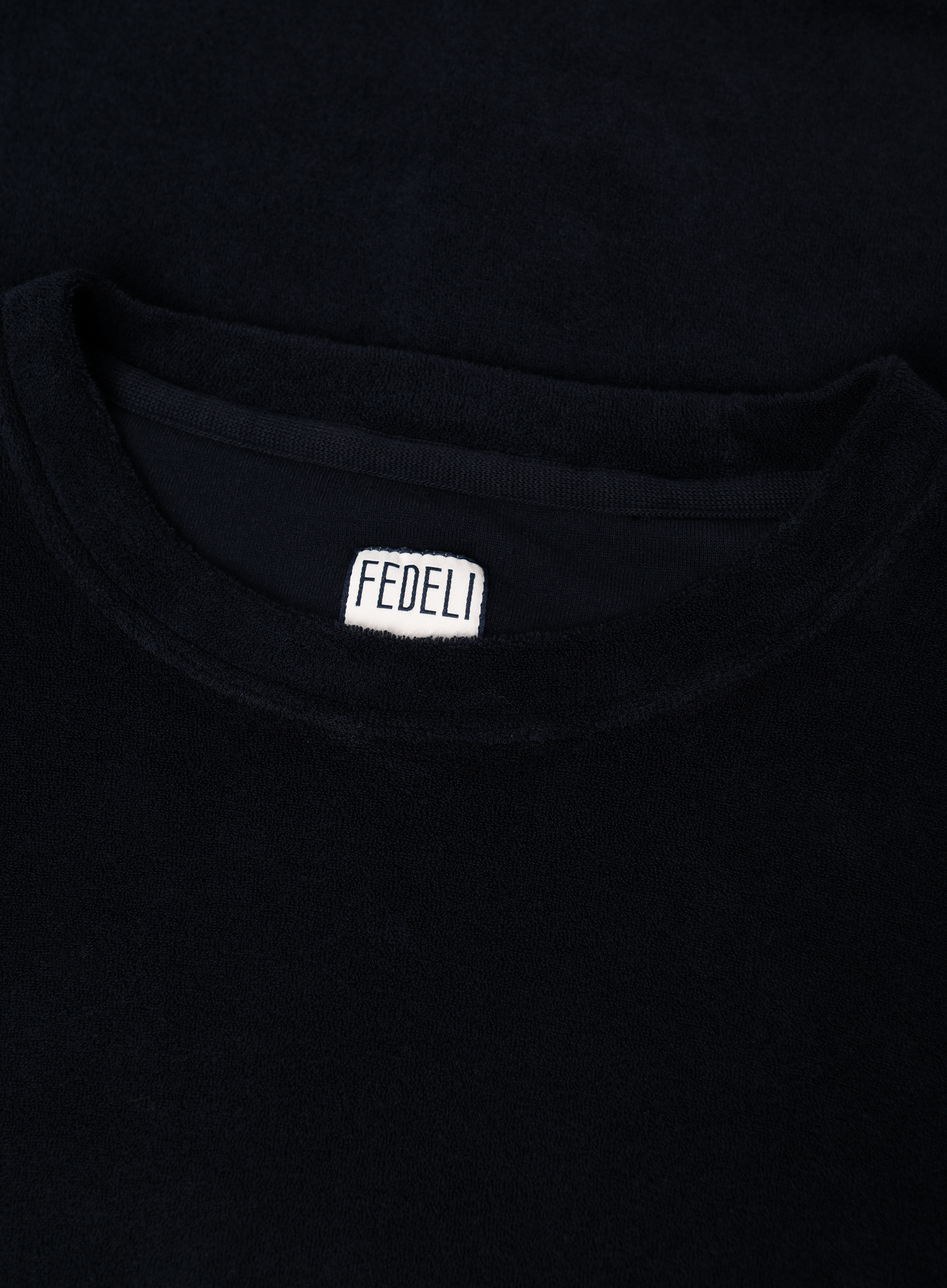 T-shirt met korte mouw van badstof | FULL_WIDTH | BLUE NAVY