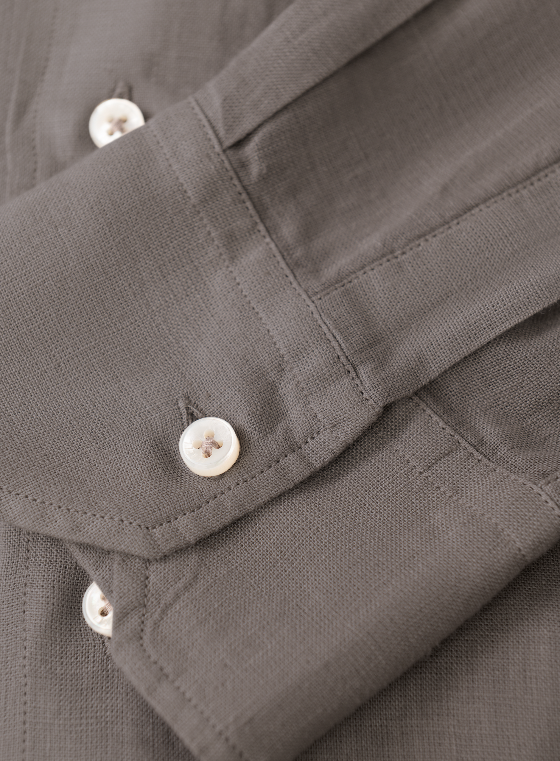 Regular-fit linnen overhemd met borstzak | FULL_WIDTH | TAUPE
