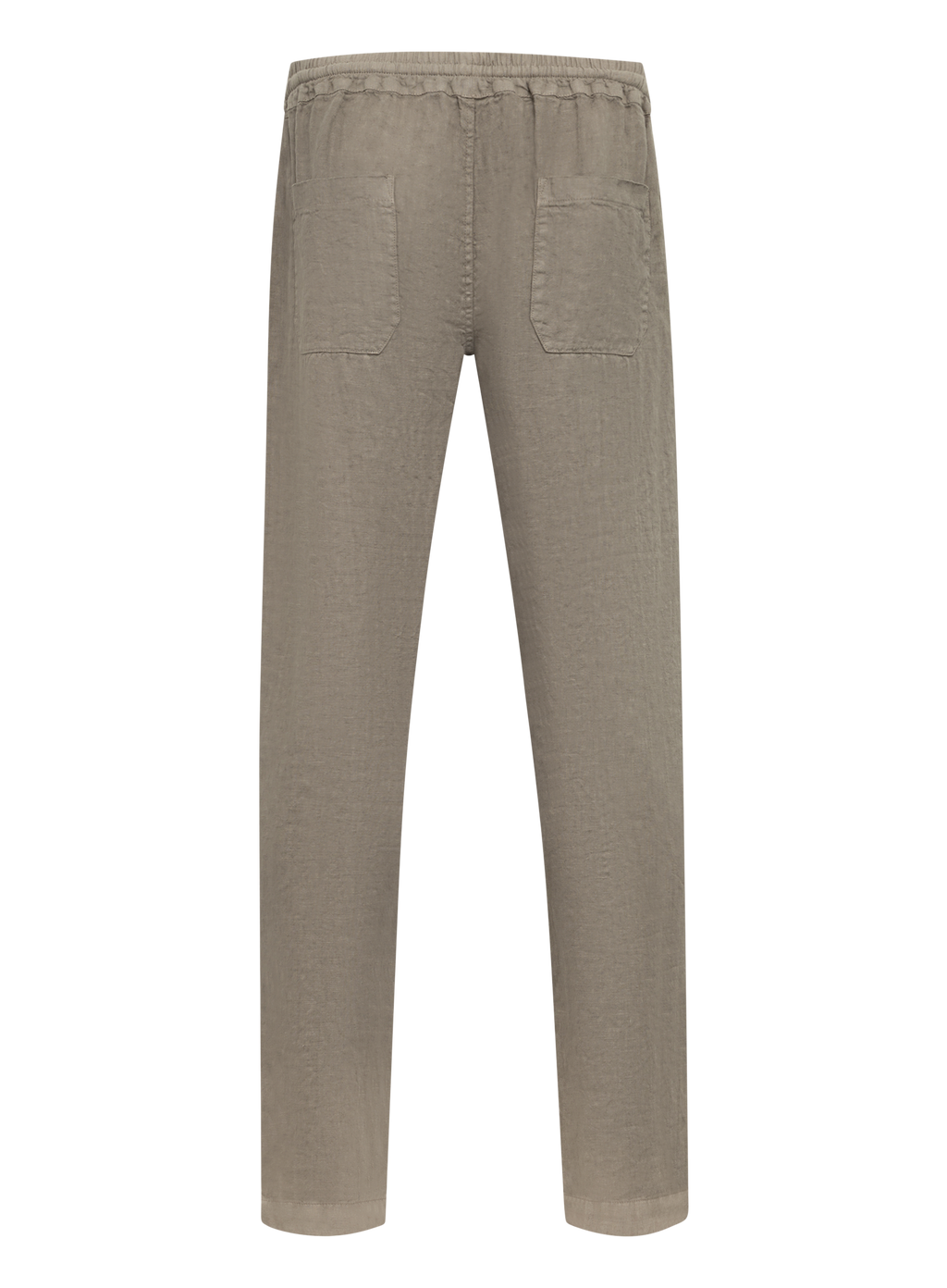 Broek met trekkoord van linnen | TAUPE