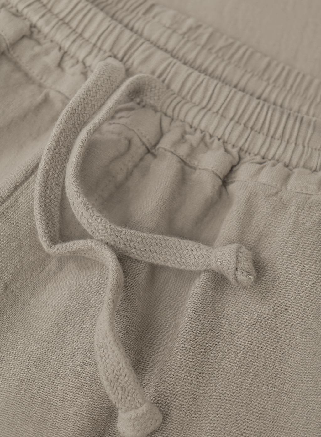 Broek met trekkoord van linnen | FULL_WIDTH | TAUPE