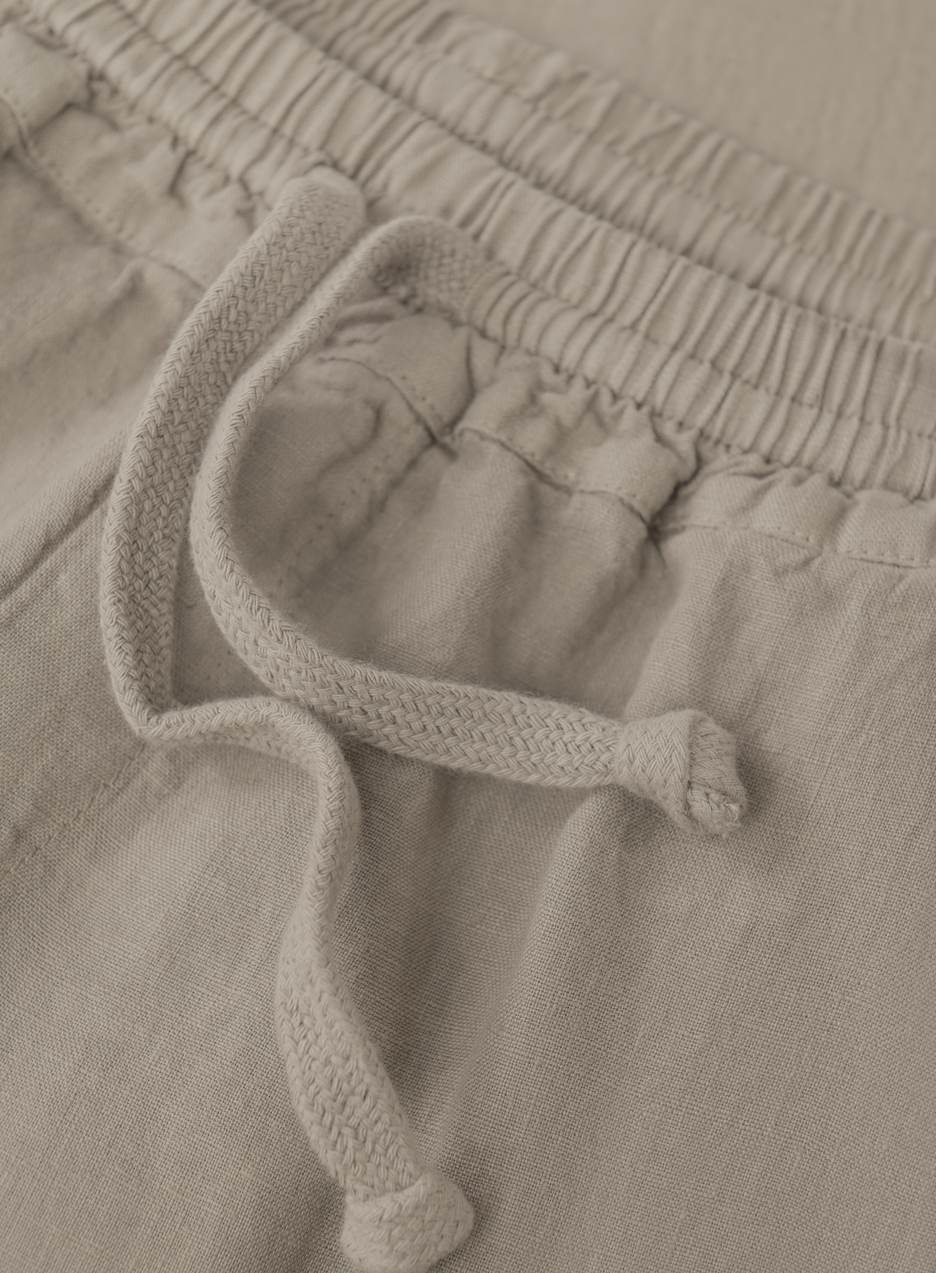 Broek met trekkoord van linnen | FULL_WIDTH | TAUPE
