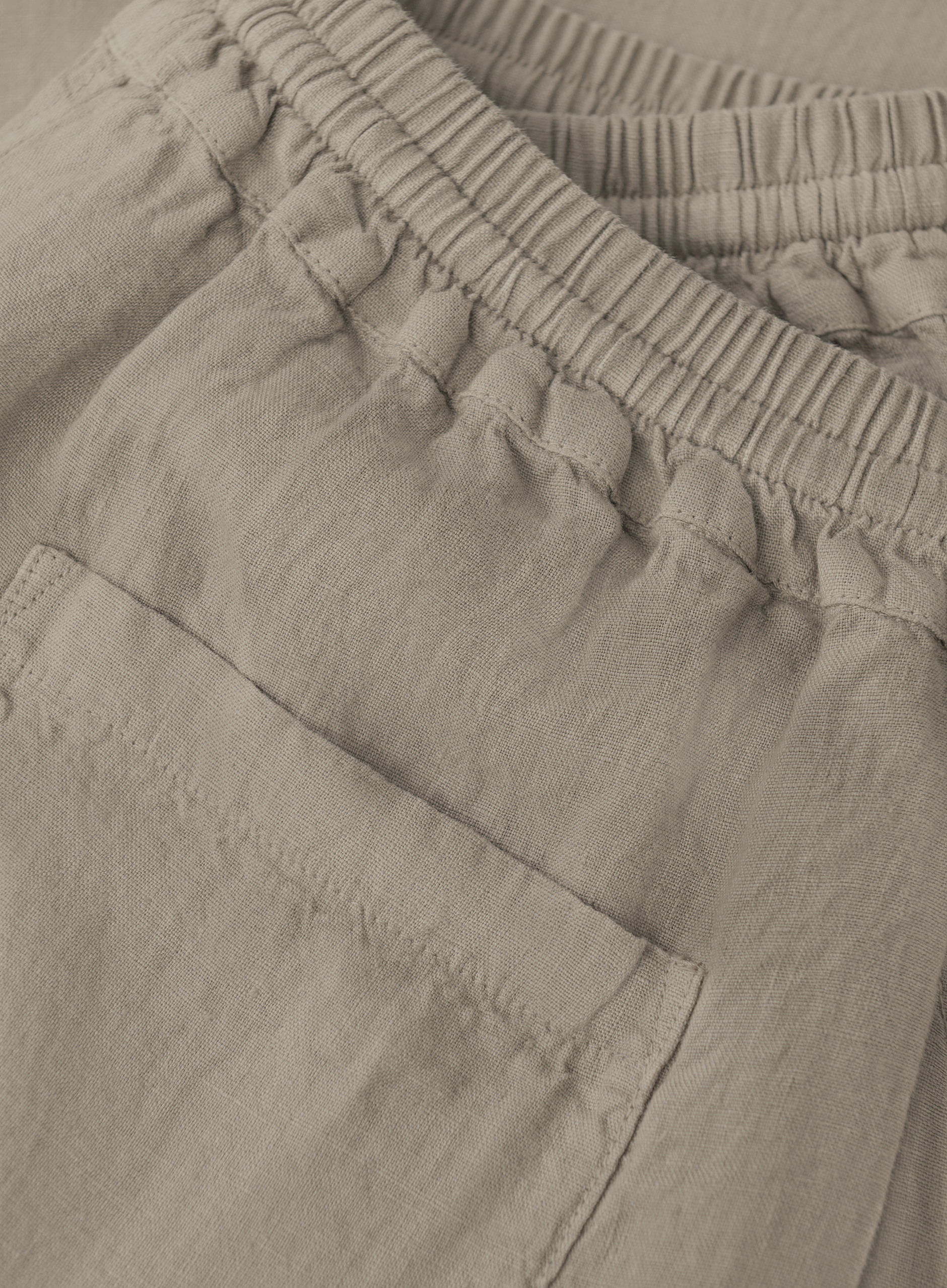 Broek met trekkoord van linnen | FULL_WIDTH | TAUPE