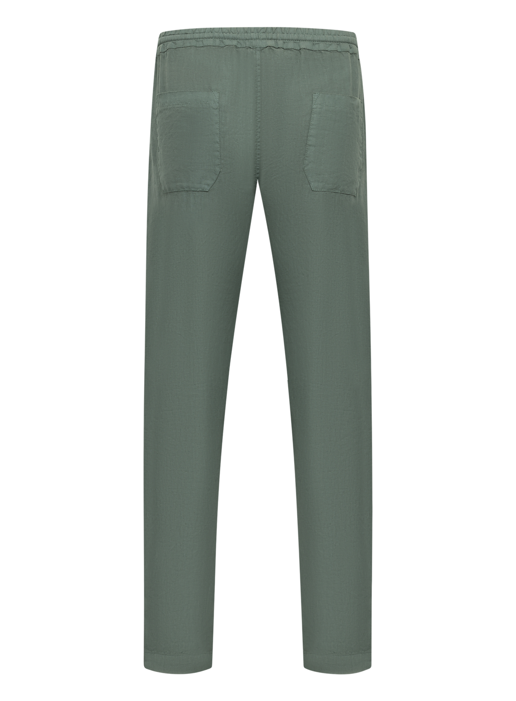 Broek met trekkoord van linnen | Groen