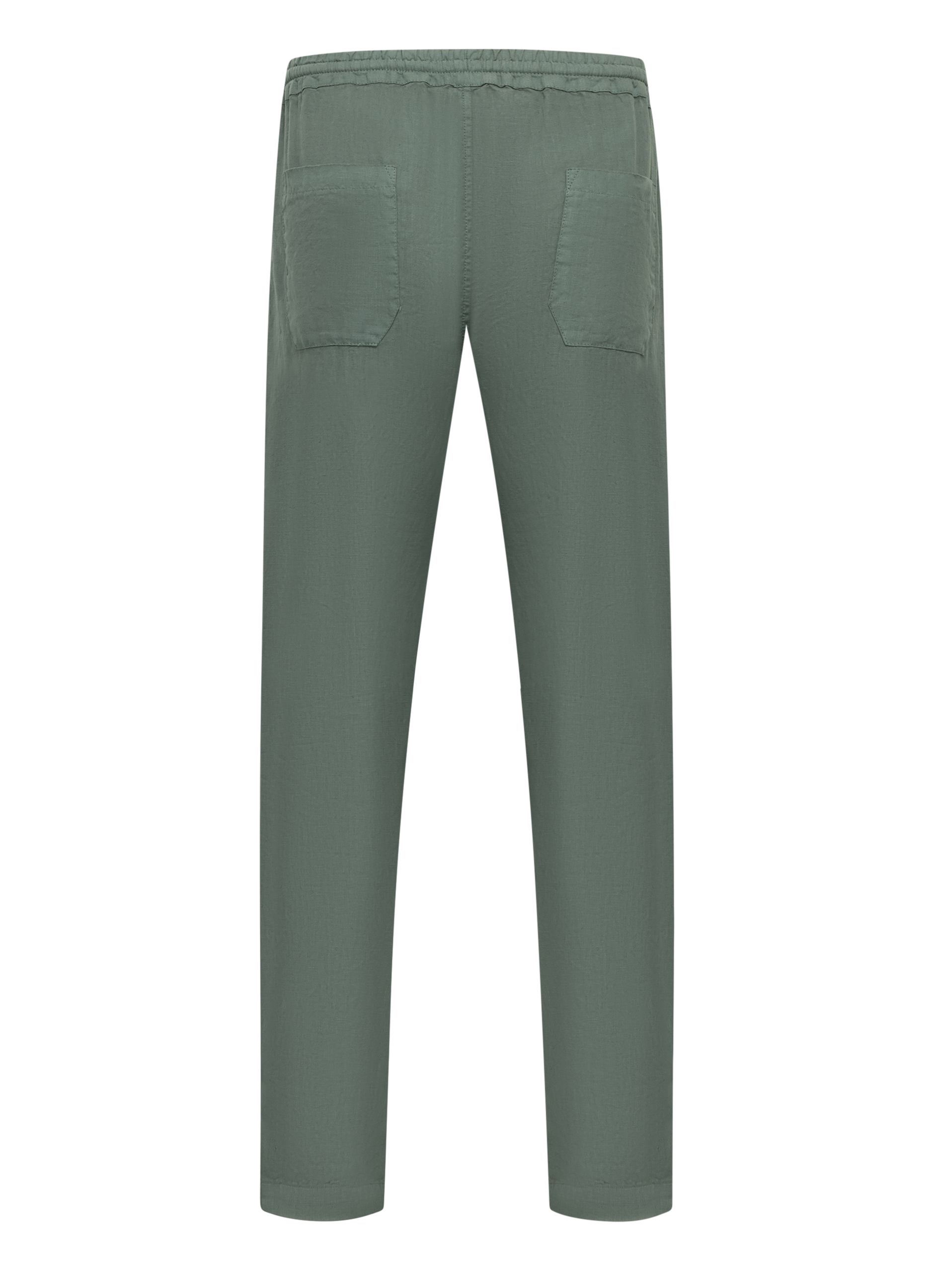 Broek met trekkoord van linnen | Groen