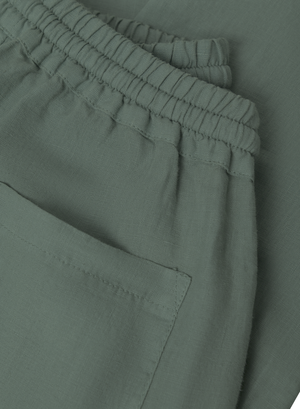 Broek met trekkoord van linnen | FULL_WIDTH | Groen