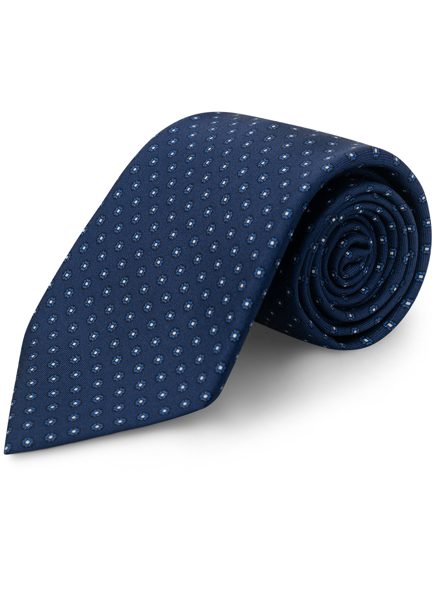 Zijden stropdas met print | BLUE NAVY