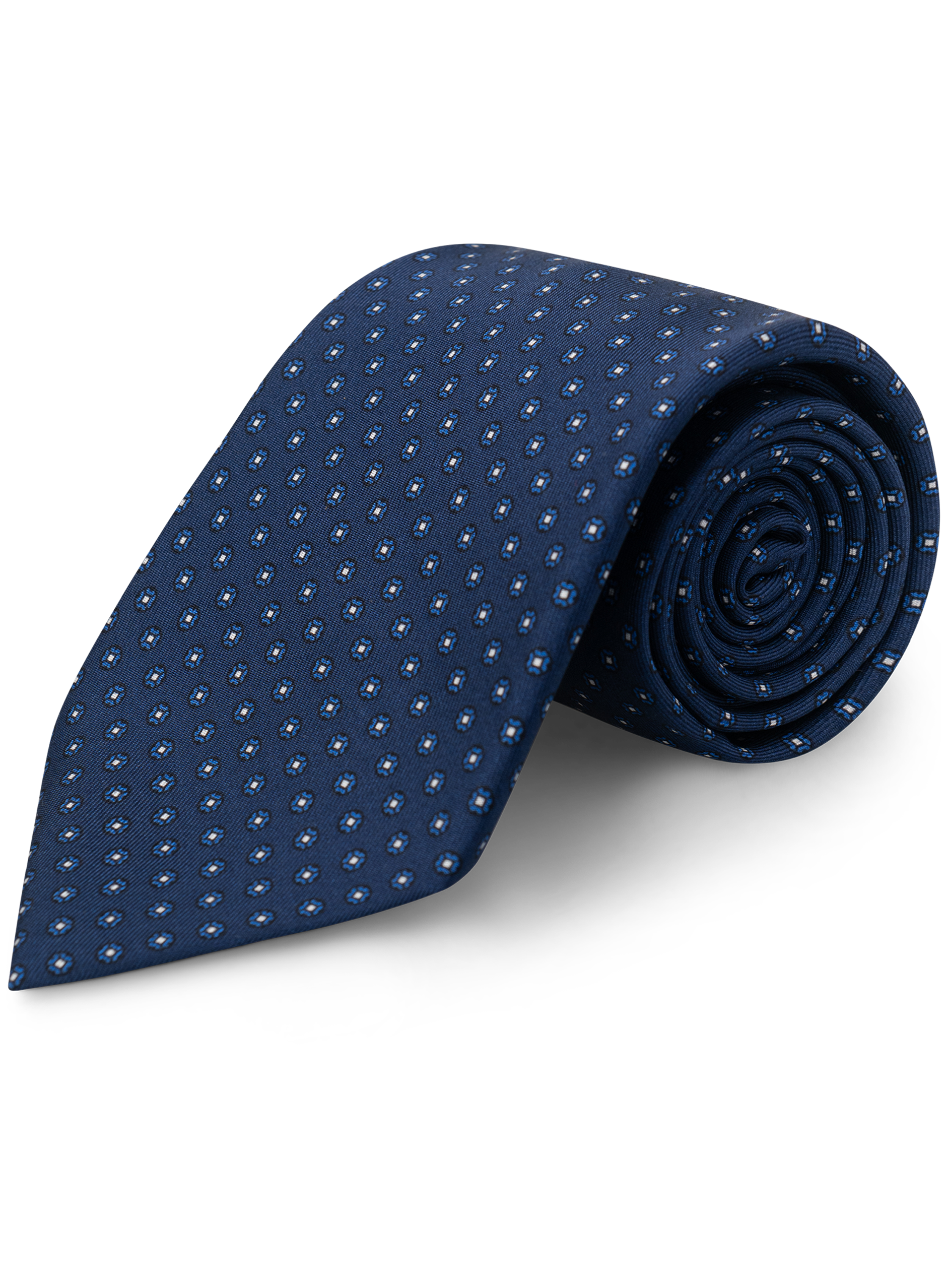 Zijden stropdas met print | BLUE NAVY