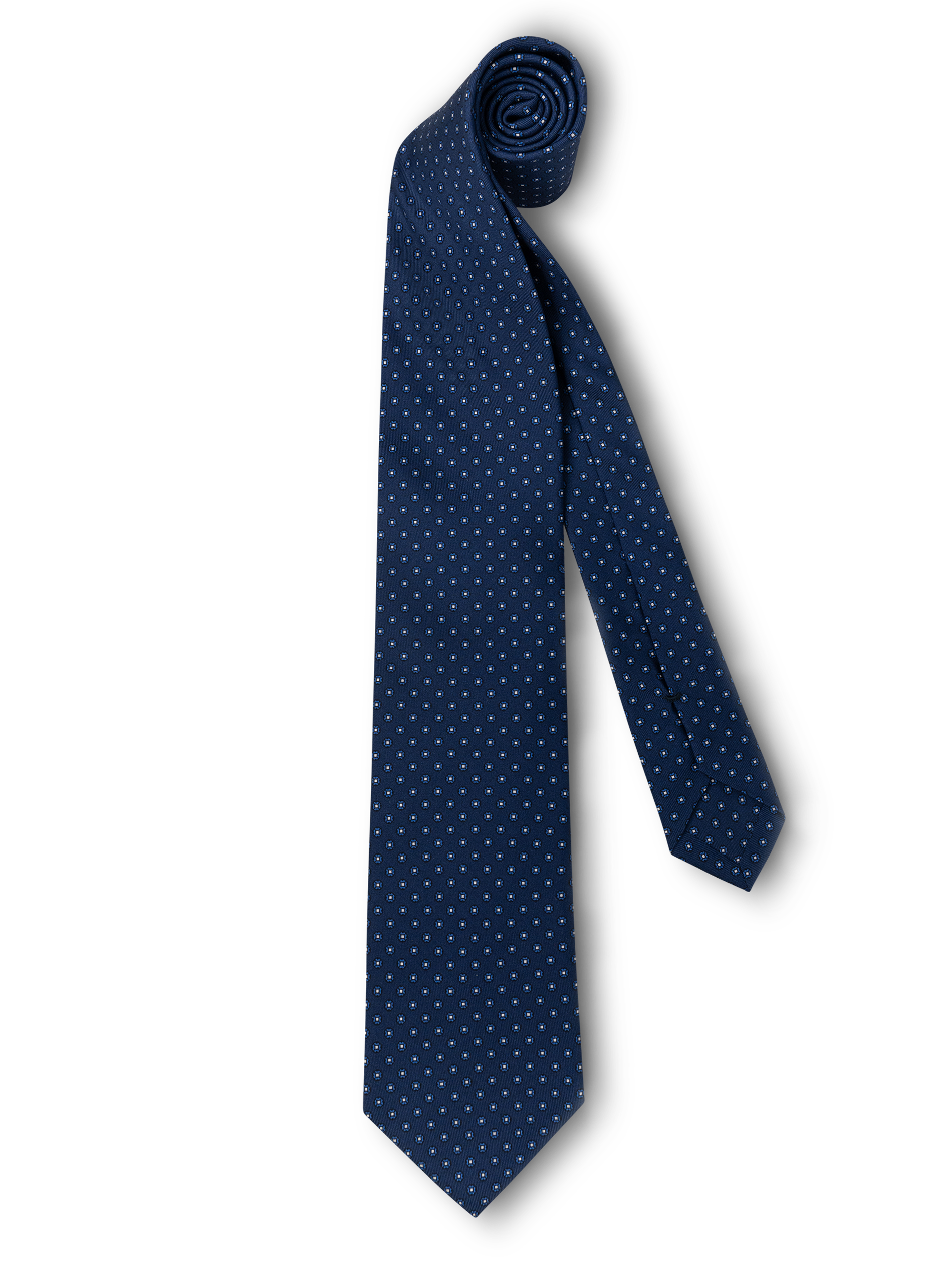 Zijden stropdas met print | BLUE NAVY