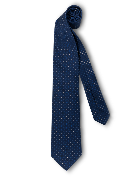 Zijden stropdas met print | BLUE NAVY
