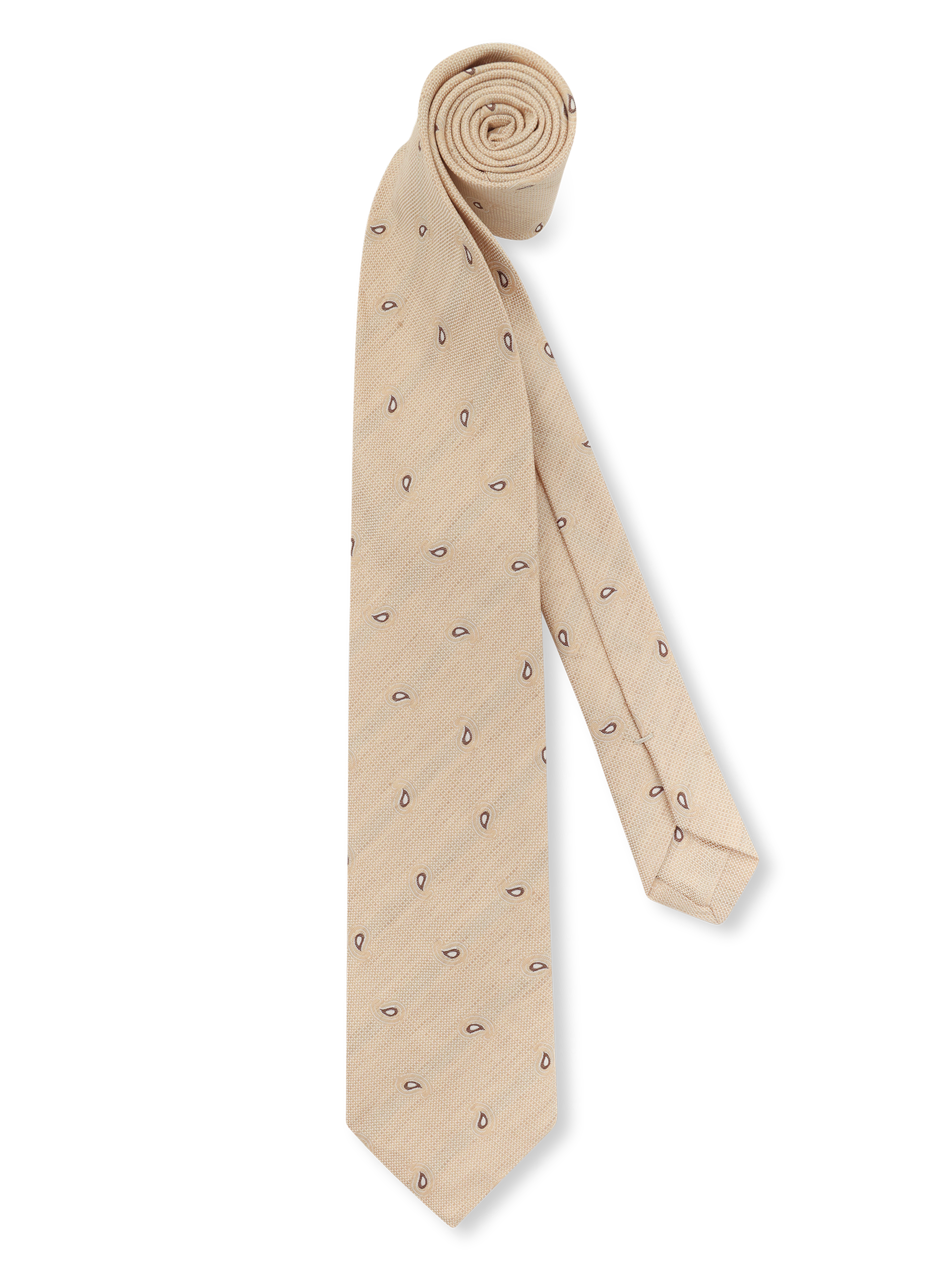 Stropdas van zijde en linnen | Beige