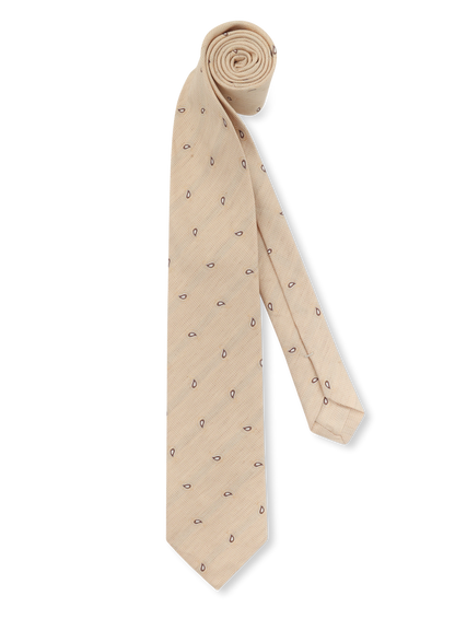 Stropdas van zijde en linnen | Beige