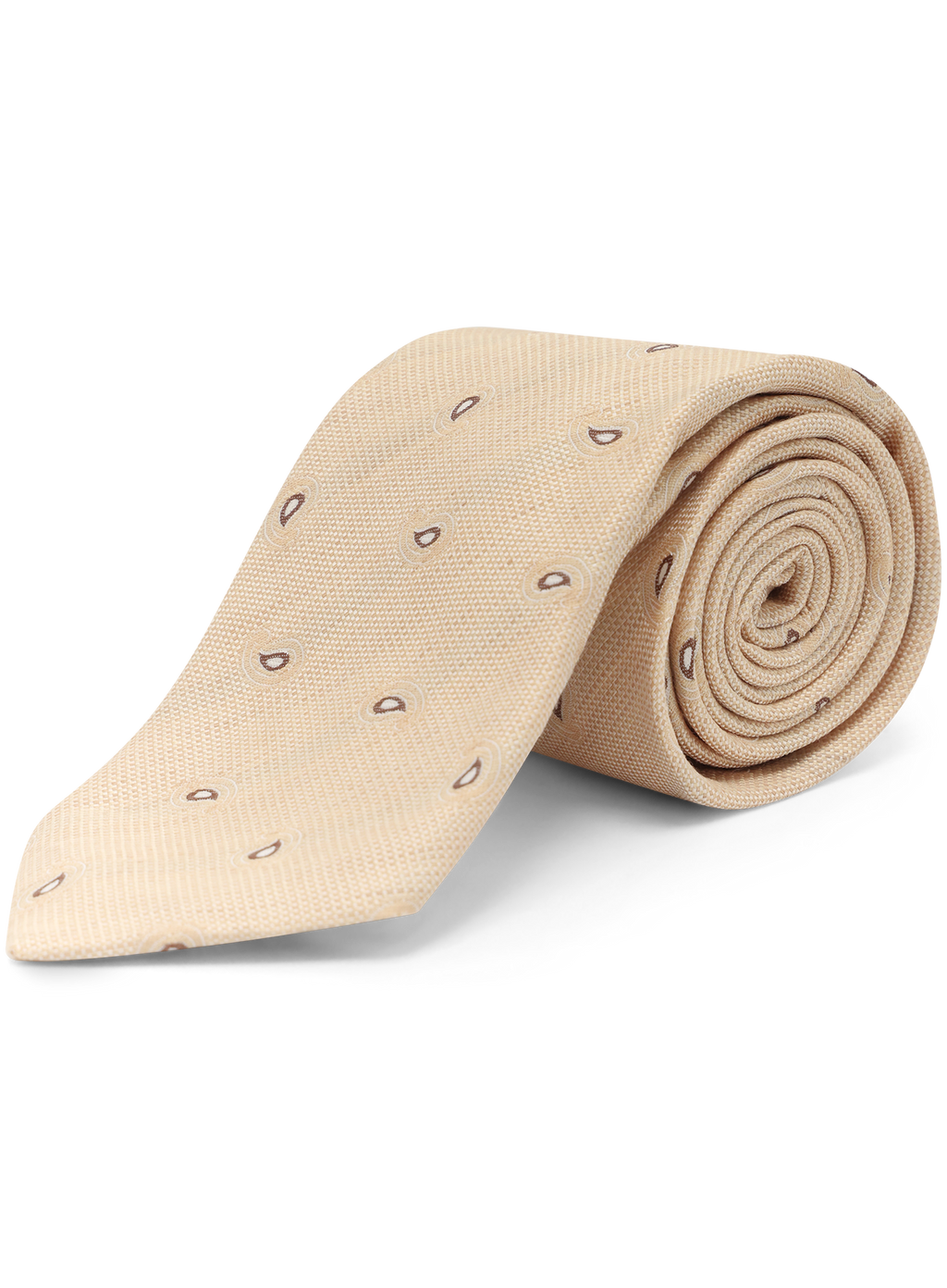 Stropdas van zijde en linnen | Beige