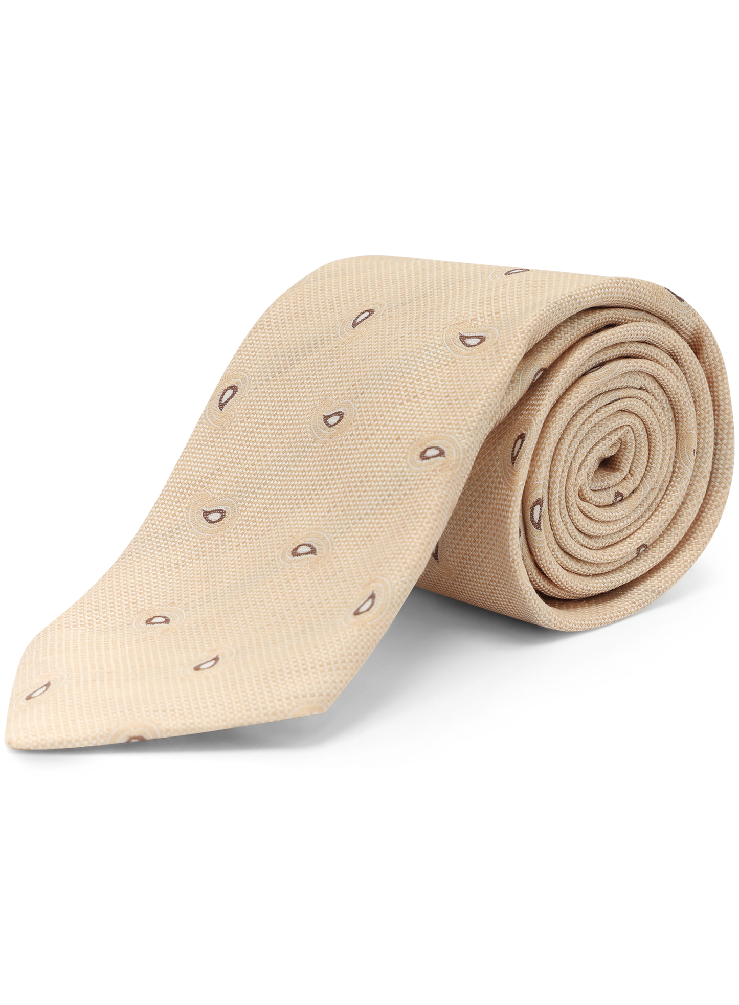 Stropdas van zijde en linnen | Beige
