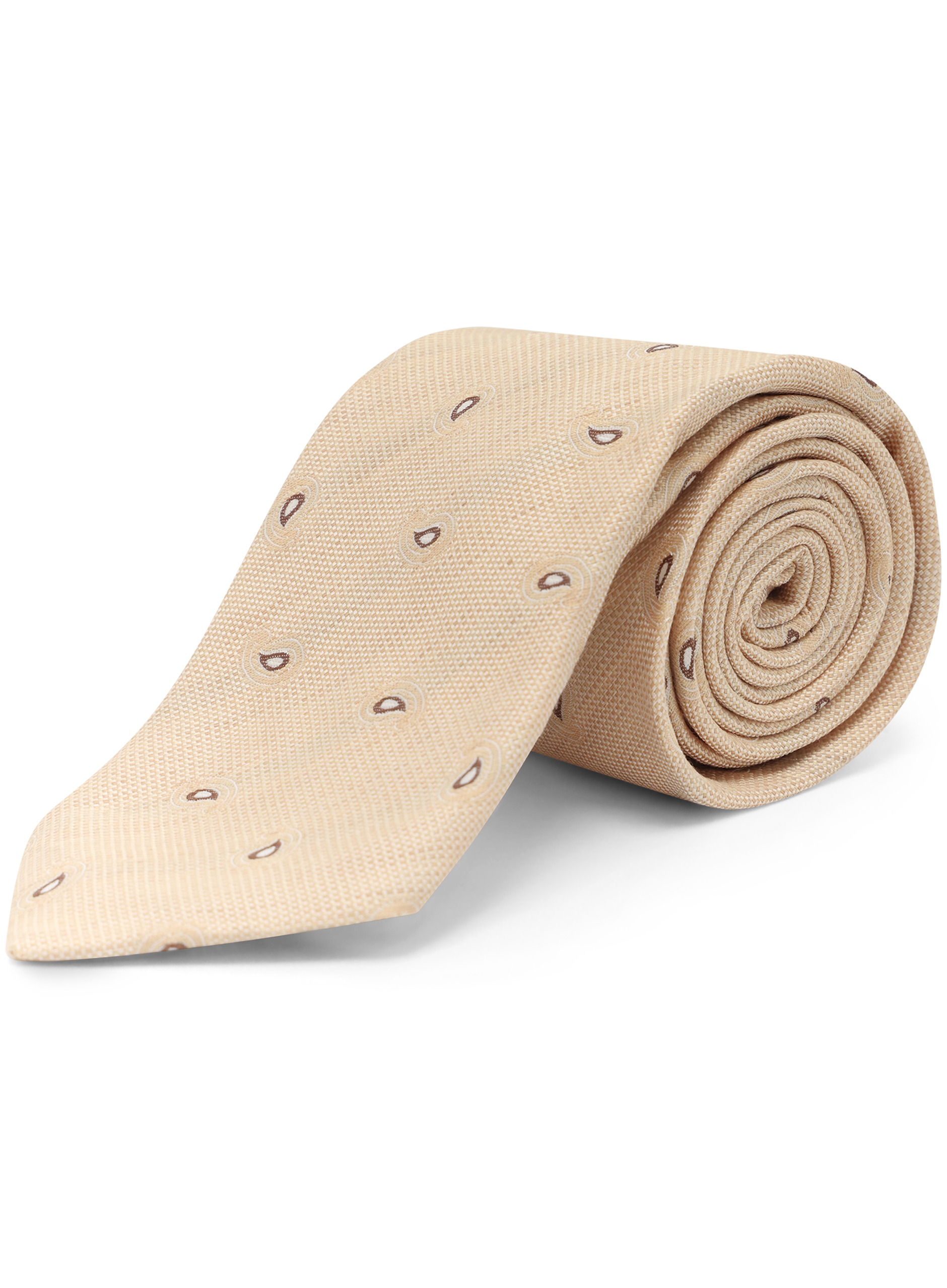 Stropdas van zijde en linnen | Beige