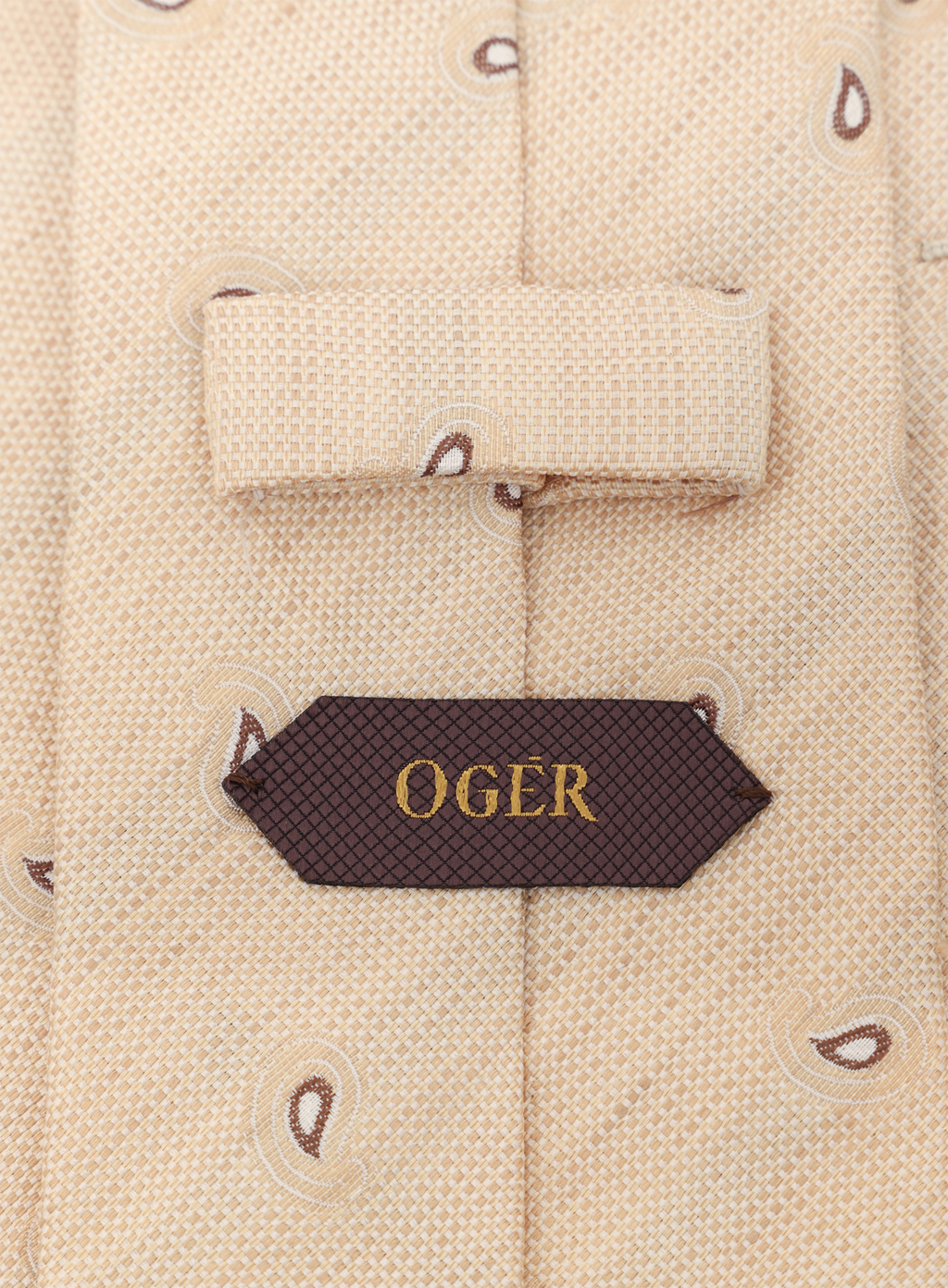 Stropdas van zijde en linnen | FULL_WIDTH | Beige