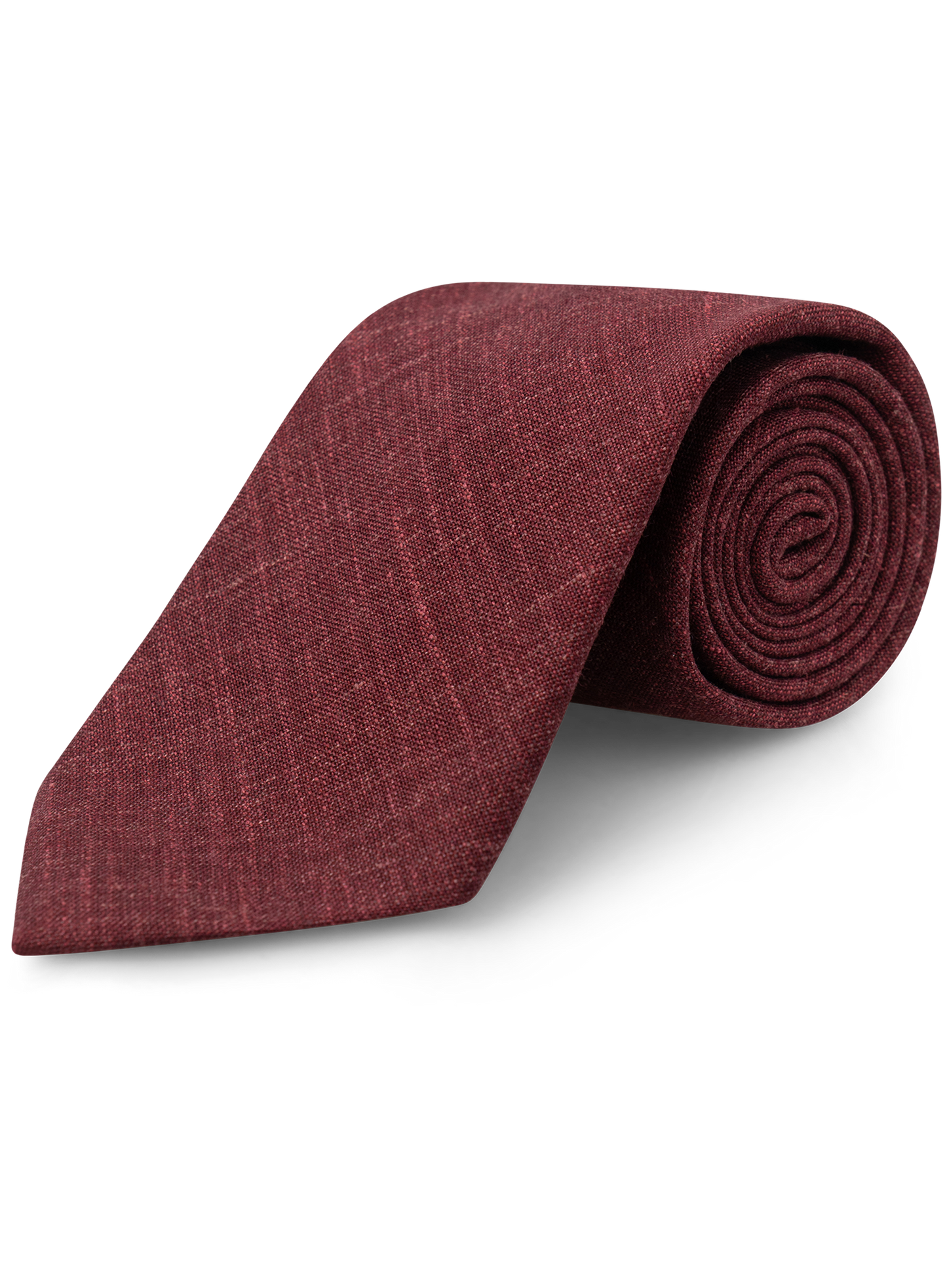 Stropdas van wol, zijde en linnen | DARK BORDEAUX