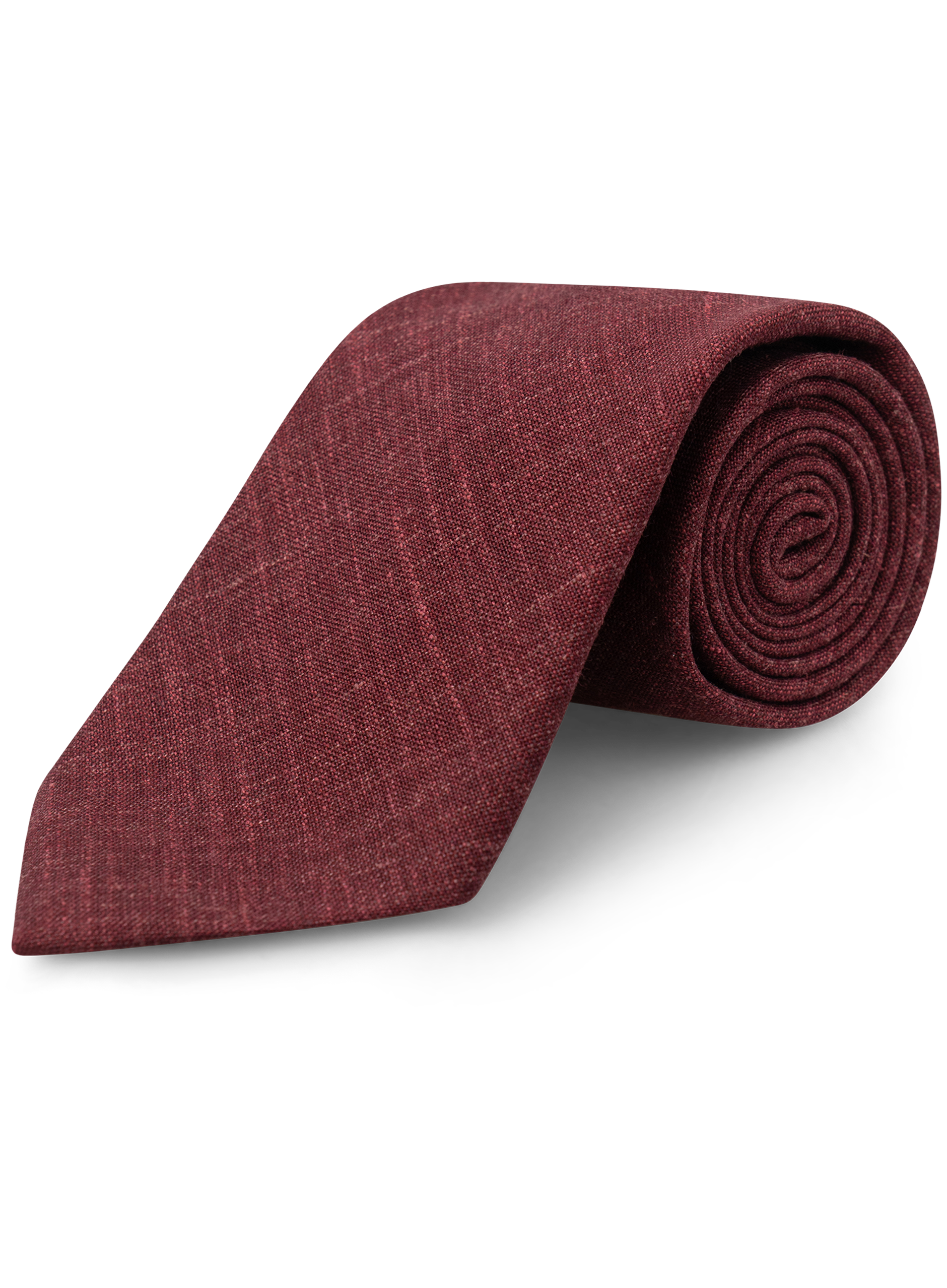 Gemêleerde stropdas van wol, zijde en linnen | DARK BORDEAUX