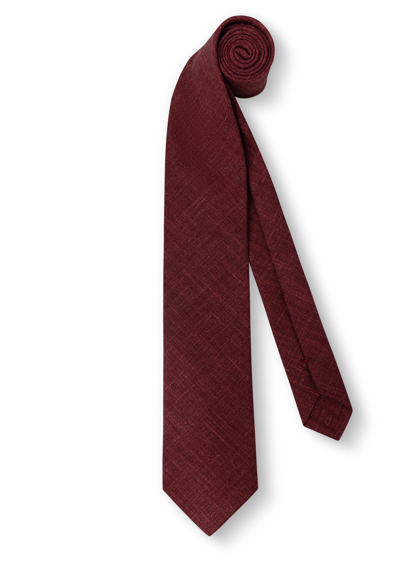 Stropdas van wol, zijde en linnen | DARK BORDEAUX