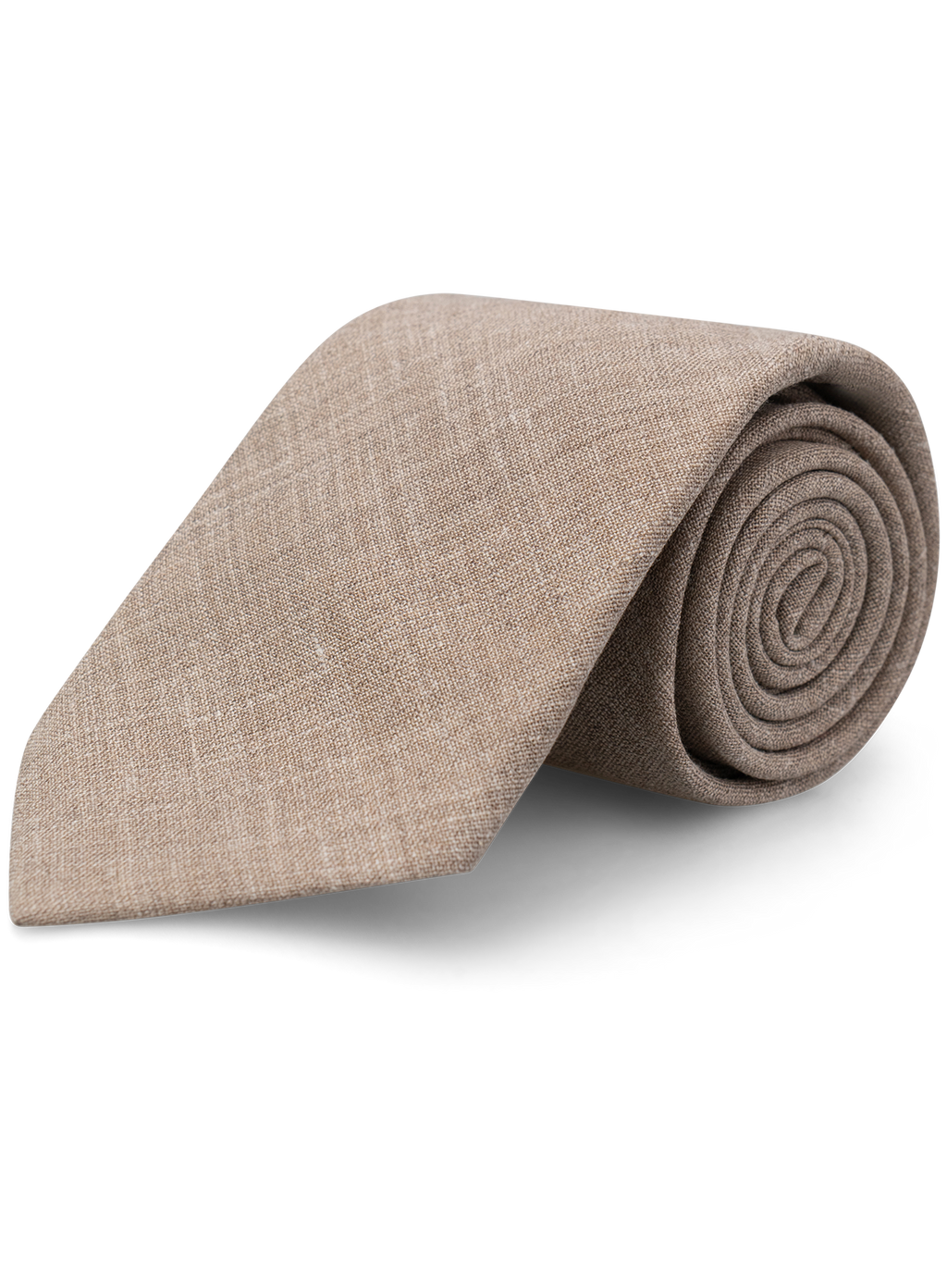 Gemêleerde stropdas van wol, zijde en linnen | Beige