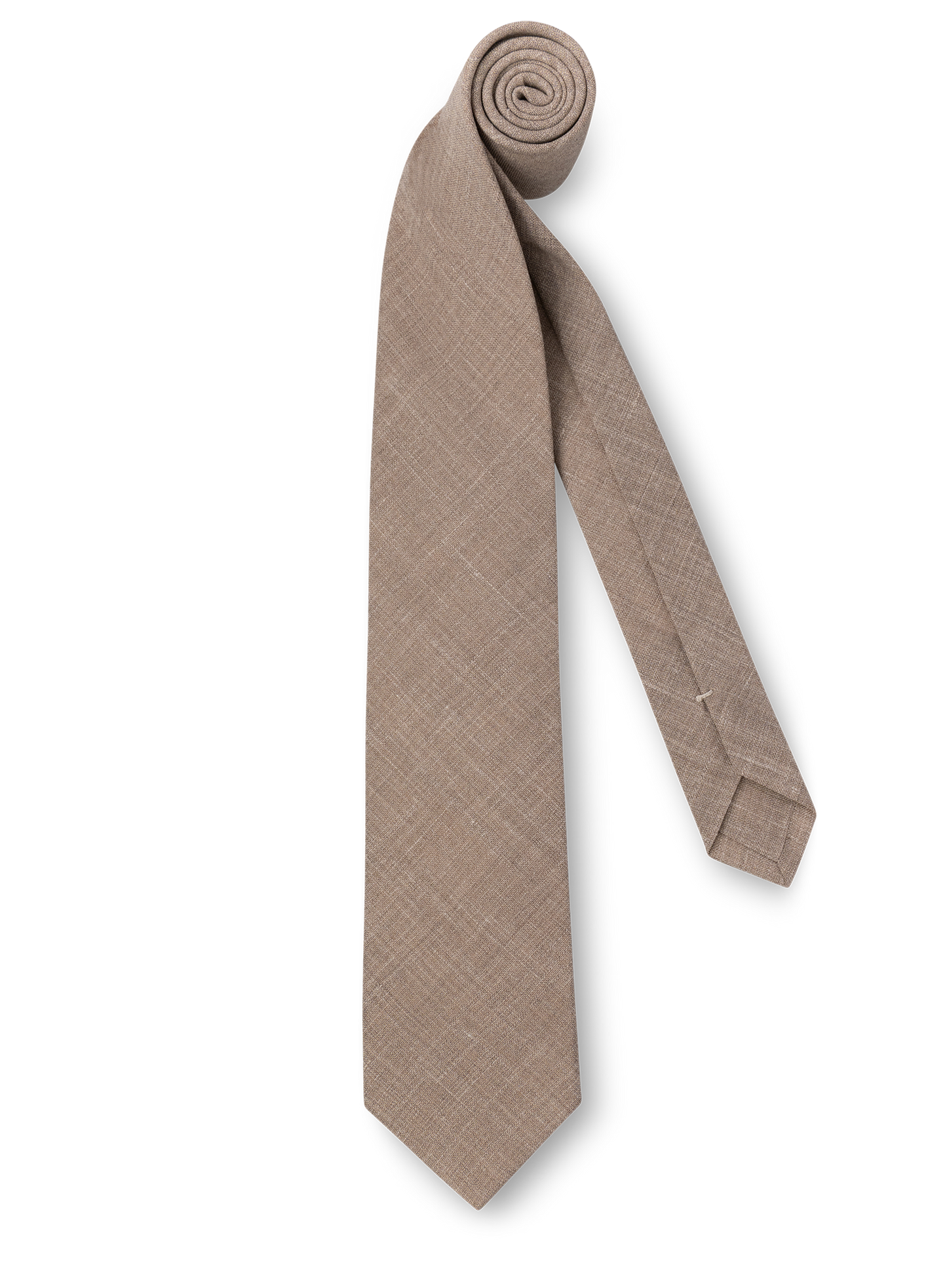 Stropdas van wol, zijde en linnen | Beige