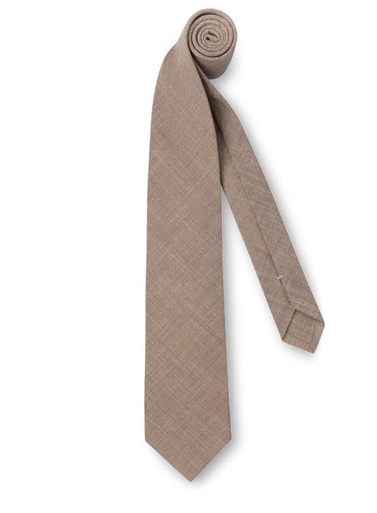 Stropdas van wol, zijde en linnen | Beige