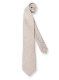 Stropdas van zijde en linnen met stippendessin | Beige