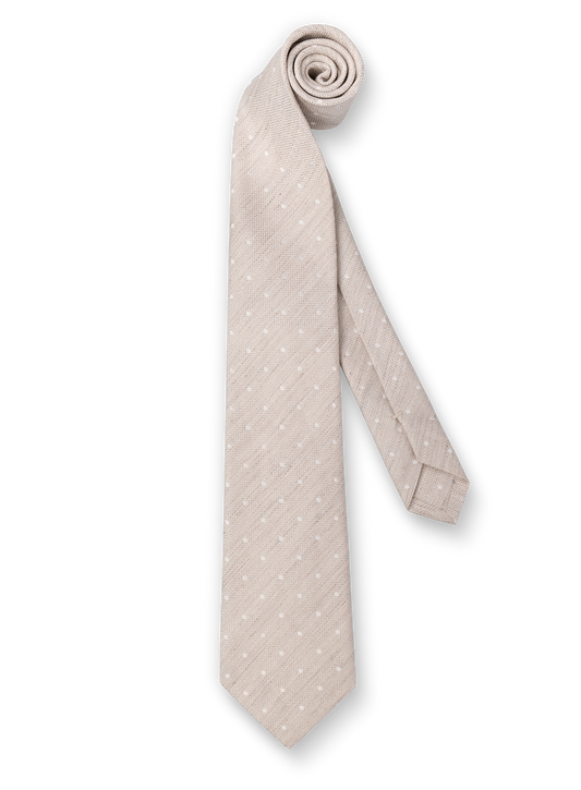 Stropdas van zijde en linnen | Beige
