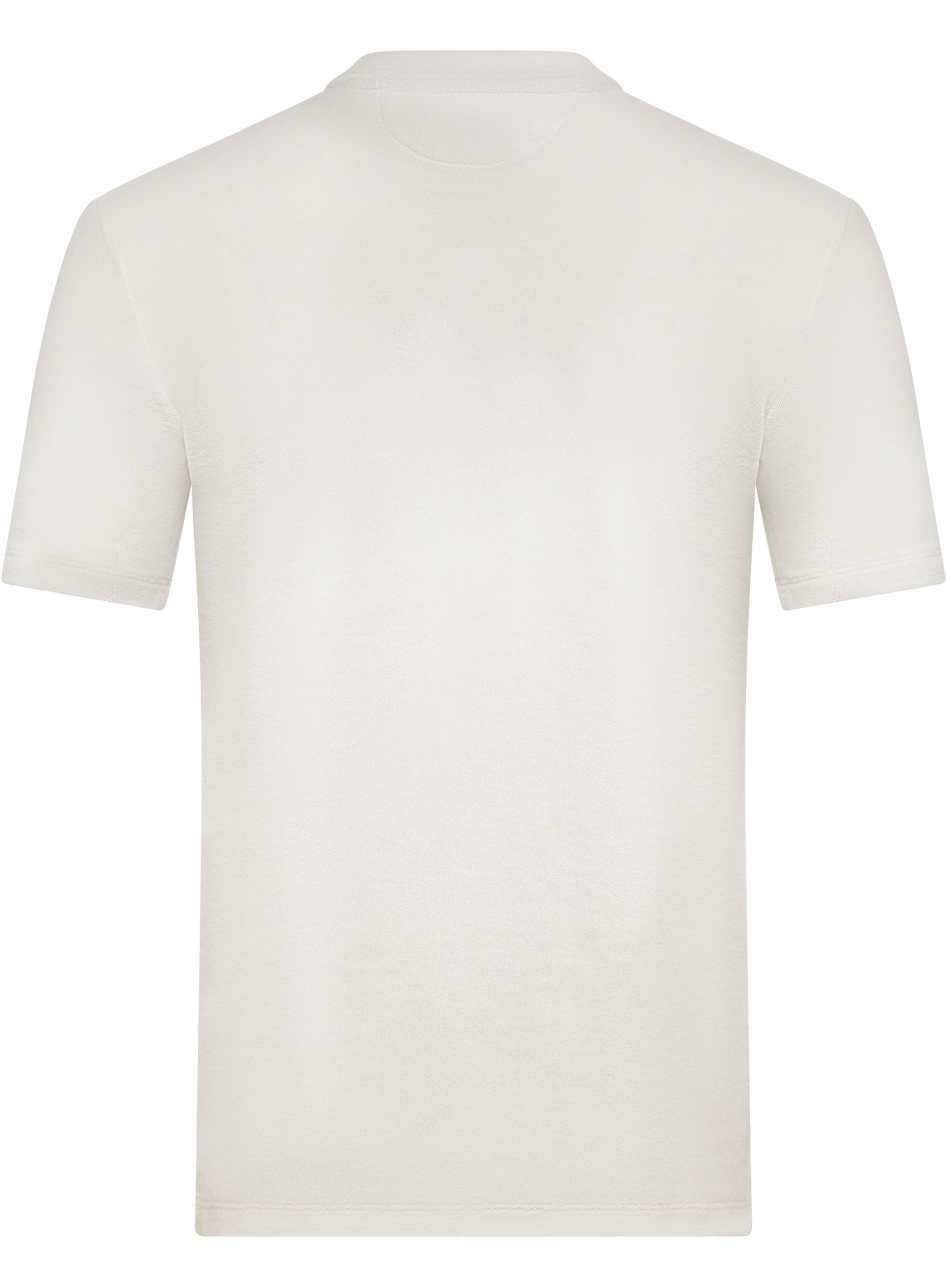T-shirt met borstzak van badstof | Wit