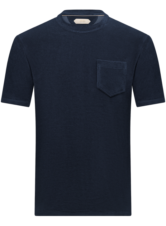 T-shirt van badstof | BLUE NAVY