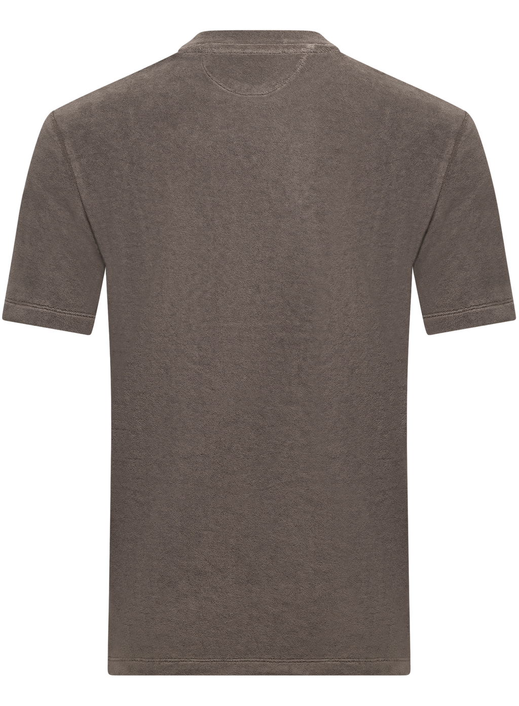 T-shirt met borstzak van badstof | TAUPE