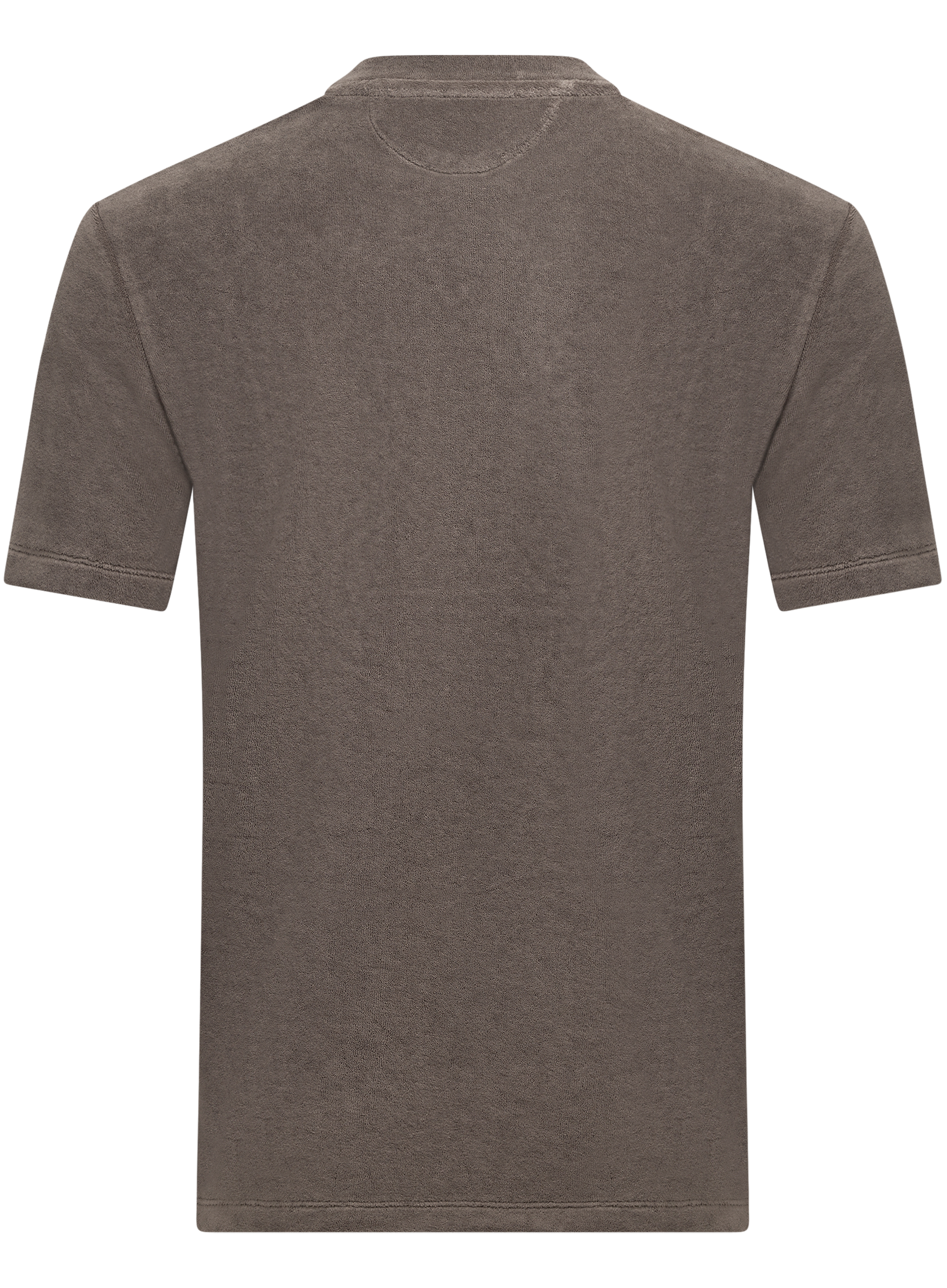 T-shirt met borstzak van badstof | TAUPE